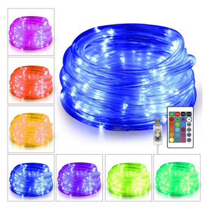 <span class=keywords><strong>Guirlande</strong></span> lumineuse <span class=keywords><strong>LED</strong></span> USB étanche pour extérieur, décoration de jardin, tube RVB coloré, <span class=keywords><strong>guirlande</strong></span> féerique flexible de 15 m pour fête - Product Image 4