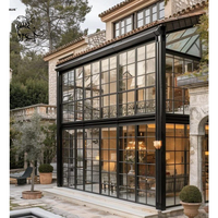 Porte d'entrée en verre pour véranda, décoration de villa BLVE, en fer forgé, imperméable