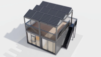 Maison Conteneur Solaire Écologique à Deux Étages, Maison en Acier Modulaire Pliable et Démontable de Haute Technologie pour Usage Domestique ou Bureau