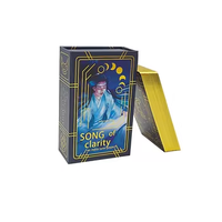 Cartes de tarot personnalisées imprimées avec feuille d'or Oracle, boîte magnétique, papier de haute qualité à bords dorés, 54 pages, usage professionnel