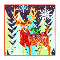 Peinture diamant personnalisée avec cerf, broderie complète 5D cristal, forme spéciale, à faire soi-même