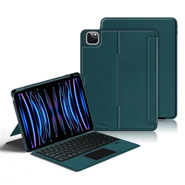 Wholesale PU Leather Smart Protective Cover Keyboard Kickstand Holder Back Tablet Case for iPad Pro 11 12.9 Inch