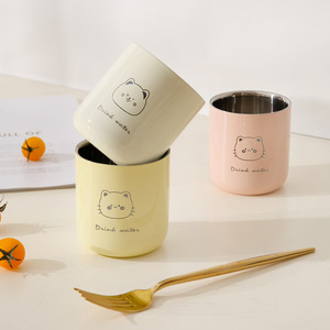 Tazza da Viaggio Personalizzabile in Acciaio Inox da 250ml Color Crema con Motivi di Gatti/Cani, Ecologica per Regali Aziendali - Product Image 2