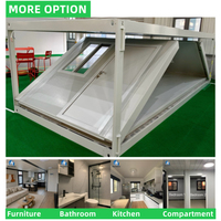 Kit de construction modulaire de conteneur de bureau ou de maison en acier, pliable, à plat, économique, de 10, 20, 30 ou 40 pieds