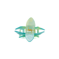 Pince à cheveux en acétate acrylique en forme de fleur CANYUAN 7 cm, motif marbré bleu-vert dégradé, accessoire de mode unisexe pour cheveux