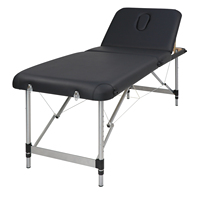 Cambodia hizo barato 3 secciones de aluminio moderno portátil Spa cama de tatuaje ajustable y mesa de masaje facial fácil de plegar