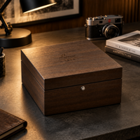 Boîte à montre de luxe en bois à fente unique, finition noyer, coussin en daim amovible, étui cadeau pour montre, personnalisation de marque OEM