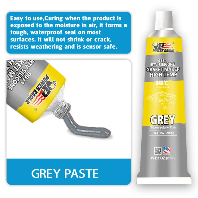 POWEREAGLE 100% RTV Silicone High-Temperature Automotive Gasket Maker-One Component Neutral Sealant