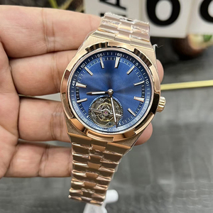 Reloj de Lujo para Hombre 2026, de Alta Gama, con Brazalete de Metal en Oro Rosa, Esfera Azul, Movimiento Automático Mecánico Tourbillon, Nuevo - Product Image 2