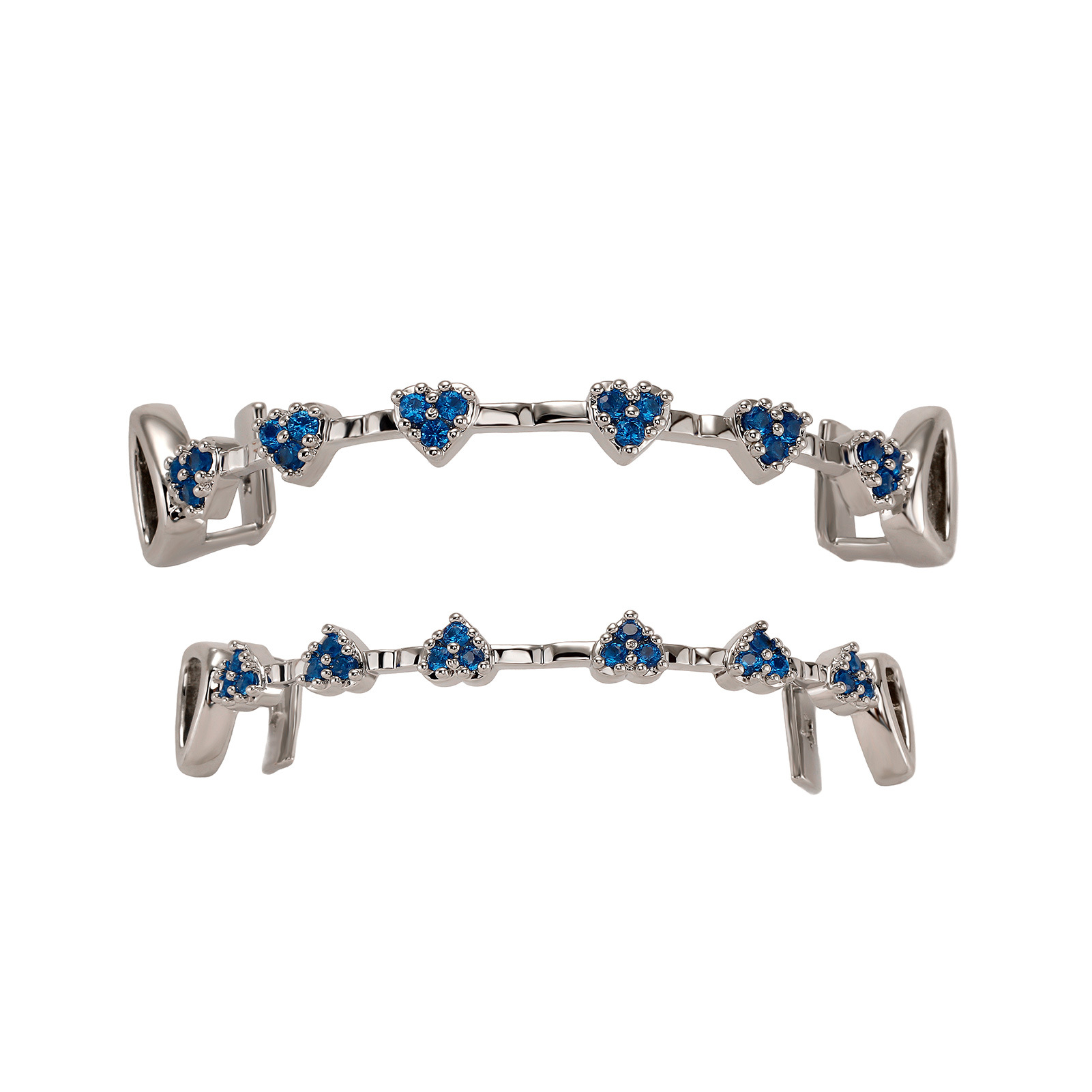 Ensemble de 2 colles dentaires, diamant bleu argenté.