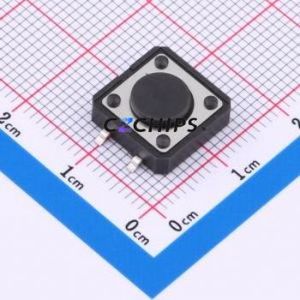 TS1243TP 250gf 009 Tactile Switch SMD-4P,12x12mm Switch Single Pole Single Throw 2.5N Vertical Mount 12mm - Product Image 1