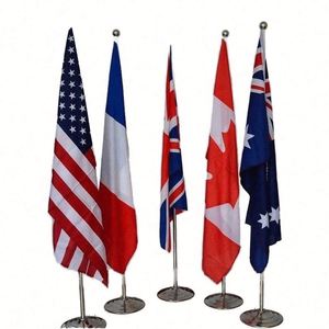 Drapeau national du Cameroun de luxe en polyester 100D pour intérieur avec mât en fibre de verre et design élégant de fanion pour bureaux - Product Image 1