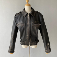 Veste en cuir véritable pour femme Jxwatcher, style vintage, en peau de mouton véritable, manches longues, logo personnalisé, douce, style bomber