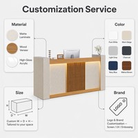 Bureau de réception moderne de luxe en bois avec comptoir de bar intégré pour hôtels, hôpitaux, centres commerciaux - Mobilier de bureau commercial