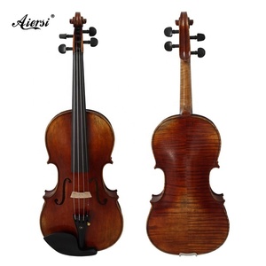 Aiersi ยี่ห้อ Cremona 1716Stradivari น้ำมันโบราณแฮนด์เมดมืออาชีพสีน้ำตาลเข้มไวโอลิน4/4ขนาดขายส่ง CheapOEM