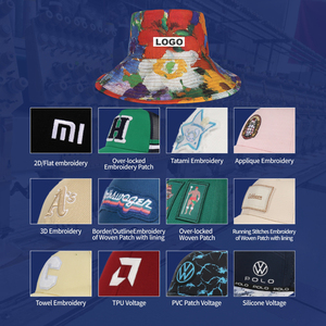 Peinture à l'huile fleur toile large bord pêcheur casquette imprimé Logo personnalisé chaîne seau <span class=keywords><strong>chapeau</strong></span> pour hommes femmes voyage randonnée plage - Product Image 5