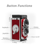 CHUZHAO Cámara Digital Mini de 12MP 1080P, Diseño Compacto Retro Vintage, Tarjeta de 16GB, Rojo y Negro, Regalo de Cumpleaños para Niños y Niñas, Plástico