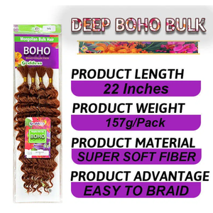 Lot de 4 en Promo Tresses Bohémiennes 22" Onde Océan Profond Twist Bohème Vrac Fibre Douce Cheveux Bouclés Extension de Tresses au <span class=keywords><strong>Crochet</strong></span> - Product Image 2