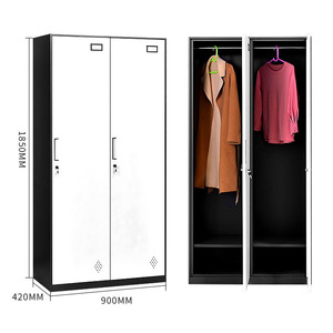Casier à vêtements en acier à 3 portes, armoire métallique, étagère, mobilier de bureau moderne, couleur RAL, garantie 1-3 ans - Product Image 4