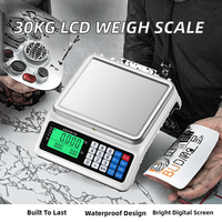 Báscula Electrónica XuQian de 30 kg, Alta Precisión 0.1g, Protección IP67, Pantalla LCD, para Pesar Alimentos, 220V, 1 Año de Garantía, 18W de Potencia