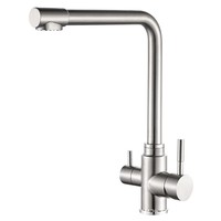 Robinet de cuisine 3-en-1 en acier inoxydable 304, mitigeur purificateur d'eau à poignée unique pour eau potable directe chaude et froide
