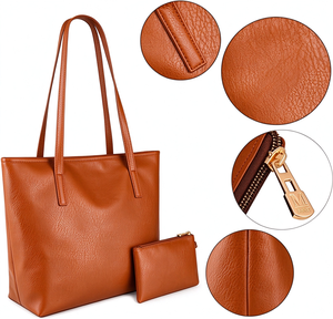 Bolsos de Mano y Bolsos de Hombro de Cuero Vegano de Alta Calidad, Modernos y Sencillos, con Asa Superior, Gran Capacidad, para Mujer - Product Image 4