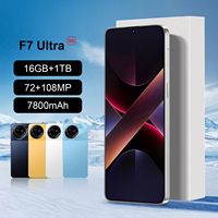 Teléfono Celular Inteligente F7 Ultra 5G Original Desbloqueado al por Mayor, HD 108MP, Totalmente Compatible con Android 15, Doble SIM, 16GB de RAM + 1TB, CPU Deca Core MTK