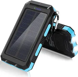 Portable high capacity solar powerbank 20000mah waterproof solar charger power bank 30000mah