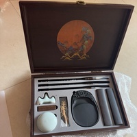 Ensemble d'étude des Quatre Trésors, kit de style chinois fait main, 15 pièces, pinceaux de calligraphie en poils de loup, pierre à encre, papier de riz, coffret cadeau haut de gamme
