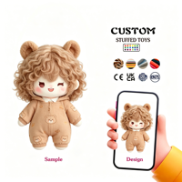 Jouets en peluche personnalisés mignons à cheveux courts bouclés argentés, vente directe d'usine de poupées anime personnalisées de haute qualité pour enfants