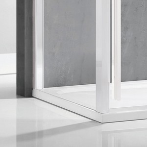 Kamalu KSA5000B Moderna Cabina Doccia Bianca con Vetro da 8mm 80x150mm Rettangolare Impermeabile in Alluminio - Product Image 4