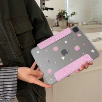 Coque de protection plate pour iPad Pro, motif vague de fraises, séparation latérale par aspiration, anti-flexion, 10e génération, 13 pouces