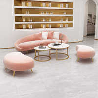 Elegante Juego de Muebles de Sala de Estar Estilo Japonés, Sofá Seccional de 3 Plazas en Cuero PU y Terciopelo