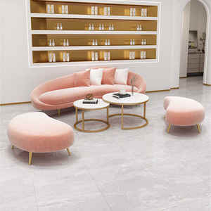 Stylish <strong>Japanese</strong> Living Room Furniture Set 3-Seat Pu Leather Velvet Sectional <strong>Couch</strong> - Product Image 2