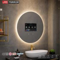 Espejo de Baño con Televisión LED Redondo, Ecológico, con Sistema Operativo Android, Iluminado, Personalizado para Hoteles, de Fábrica
