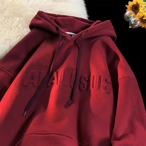 Sudadera con Capucha de Felpa de Algodón Extra Grande, Ecológica, con Logotipo Personalizado en Relieve 3D y Bordado, para Hombre, Estilo Urbano, Otoño - Product Image 2