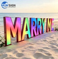 Letras RGB que Cambian de Color de 4 pies, Letras Decorativas con Certificación CE y RoHS, Letras LED Iluminadas de 4 pies para Fiestas y Eventos