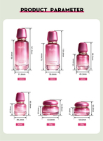 Bouteilles en verre dégradé rose pour sérum, emballage cosmétique de luxe pour soins de la peau, pots vides givrés 30ml 50ml 100ml 120ml 30g 50g