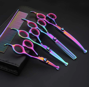 Hot Sale Foldable Stainless Steel Pet <strong>Grooming</strong> Scissors Set Professional 5 Piece Colourful Scissors for Dog <strong>Grooming</strong> - Product Image 6