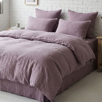 Ensemble de literie 4 pièces en lin naturel de style nordique, design drap plat, literie en lin simple, personnalisation en petite série disponible