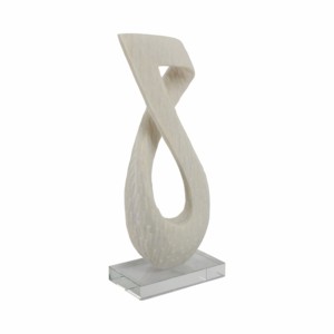 Scultura astratta a forma di anello con base in cristallo per decorare casa, ufficio e soggiorno - Product Image 2