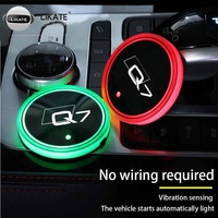 Accessoires de voiture : Lumières LED d'ambiance, projecteur de logo 3D pour voiture, support de tasse avec chargeur USB et éclairage LED