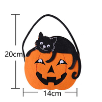 Vente chaude Halloween Feutre De Noël Bonbons Sac Trick or Treat Seau Personnalisé Citrouille Feutre Bonbons Panier