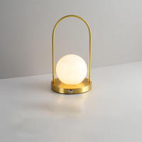 Lampe de bureau en marbre d'albâtre LED postmoderne, marbre espagnol de haute qualité, convient pour la chambre à coucher, le salon, le bureau, lampe de table ronde