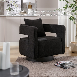 <span class=keywords><strong>Poltrona</strong></span> Girevole M Boucle, Sedia Rotante Imbottita Moderna con Cuscino per Soggiorno e Arredamento Casa - Product Image 5