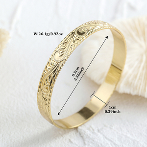 Hawaiian Jewelry Wholesale Luxury New Hot Selling Gold Plated <strong>Copper</strong> <strong>Bangles</strong> Jewelry Women Wholesale - Product Image 6