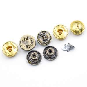 Remaches Metálicos de Aleación de Zinc Dorados de 15mm y 17mm con Logotipo Personalizado para Ropa, Botones de Metal para Jeans - Product Image 4
