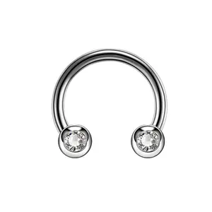 G23 Titanium Basic Circular Piercing Jewelry with Shiny Gem G23 Body Piercing Jewelry