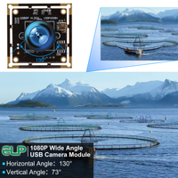 Cámara USB ELP 1080P de Baja Iluminación |   Módulo de Gran Angular CMOS IMX323 de 2MP con Micrófono, UVC Plug & Play para Escáner 3D