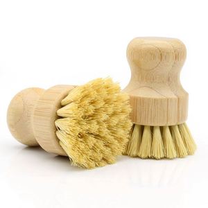 Wholesale Hot Sale Natural <b>Scrub</b> Washing Pot <b>Brush</b> Durable Portable Bamboo Dish <b>Brush</b> for Kitchen - Product Image 4